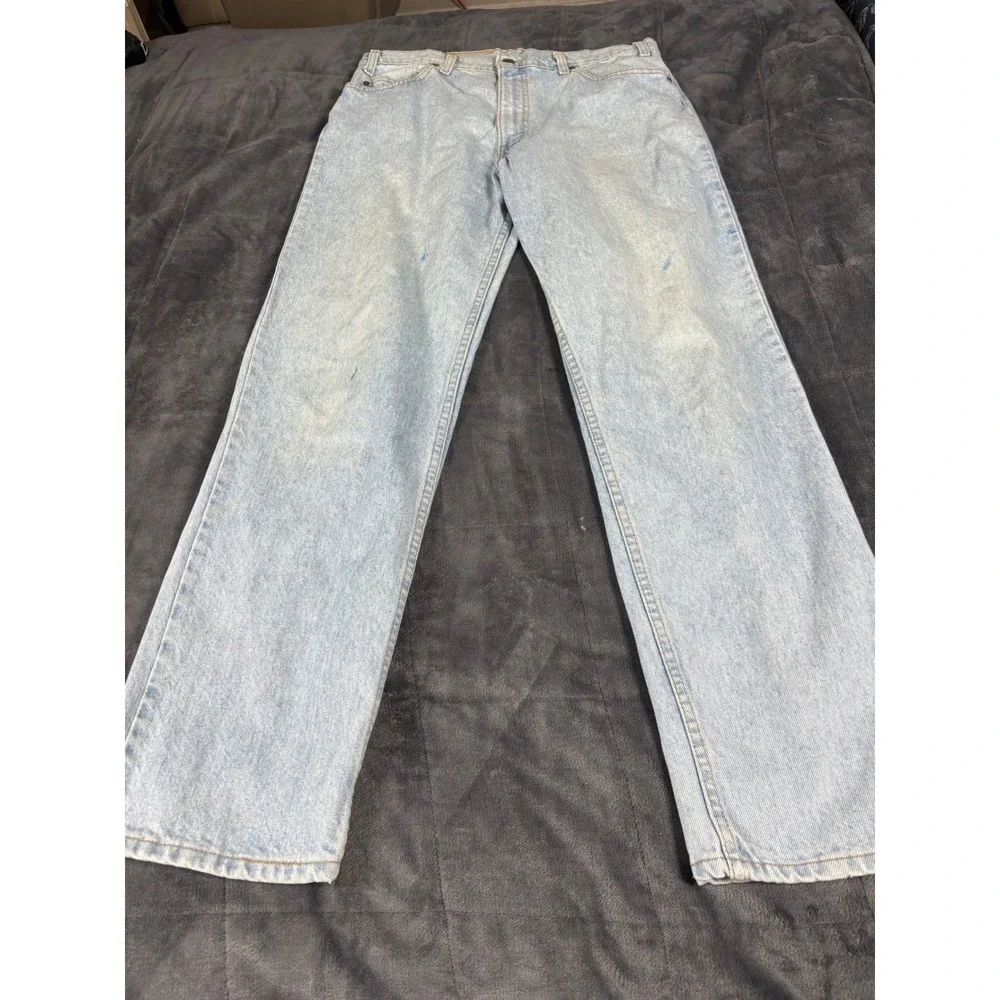 Vintage Levis 540 Relaxed Fit Jeans Mens 36x32 Light Wash Blue Made in USA Denim